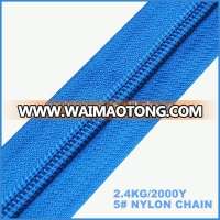 various sizes long chain nylon zipper factory different quality