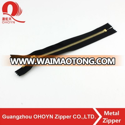 bag finish metal zipper light gold teeth in guangzhou