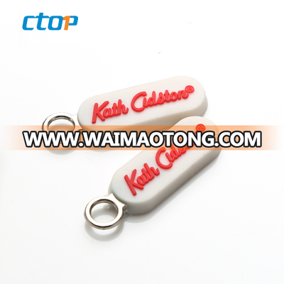 Online Exporter Top Plastic Ribbon Zipper Puller Factory made hot-sale Custom Embossed Logo Hard Plastic Rubber Zipper Puller