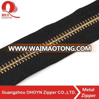 black tape long chain metal zipper meter for sale