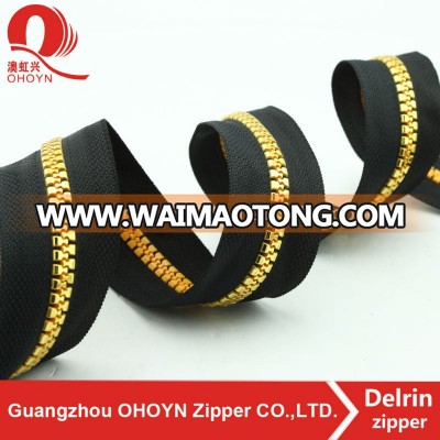 large long chain black tape plastic zipper