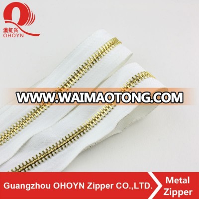 light gold long chain metal zipper for bag