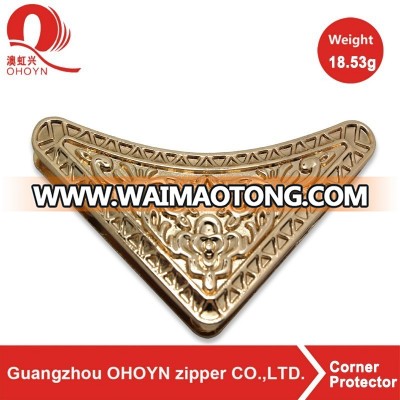 Engrave gold metal corner protector for bags