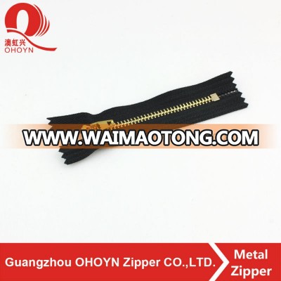 Jeans zipper!gold metal zipper garment metal zipper black tape