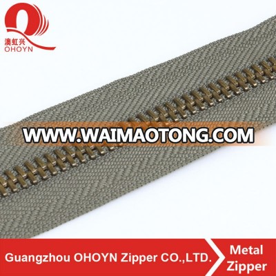 Zipper store zipper supply new design bronze color metal zipper long chain